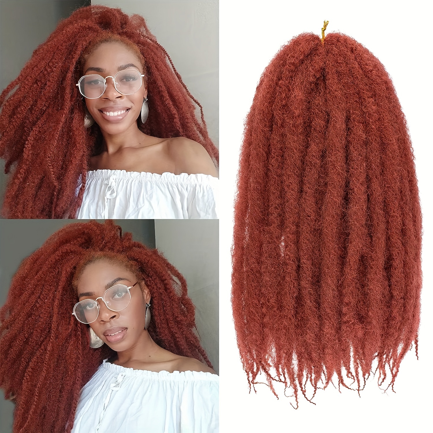Red Faux Locs w/ Hints Of Blonde  Faux locs hairstyles, Marley