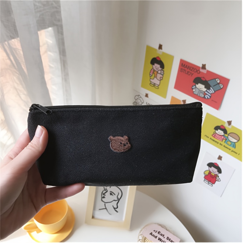 Pastoral Floral Pencil Case Canvas Stationery Zipper Bag Lovely Pen Bags  School Supplies Gift Accessories