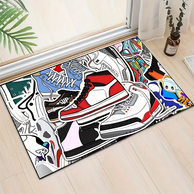 Thickened Sneakers Rug Irregular Carpet Cartoon Fashion Shoe Shape Floor Mat  Living Room Boys Bedroom Decor Area Rugs Kitchen Rug Teenager Stuff Room  Decor Home Decor - Temu United Arab Emirates