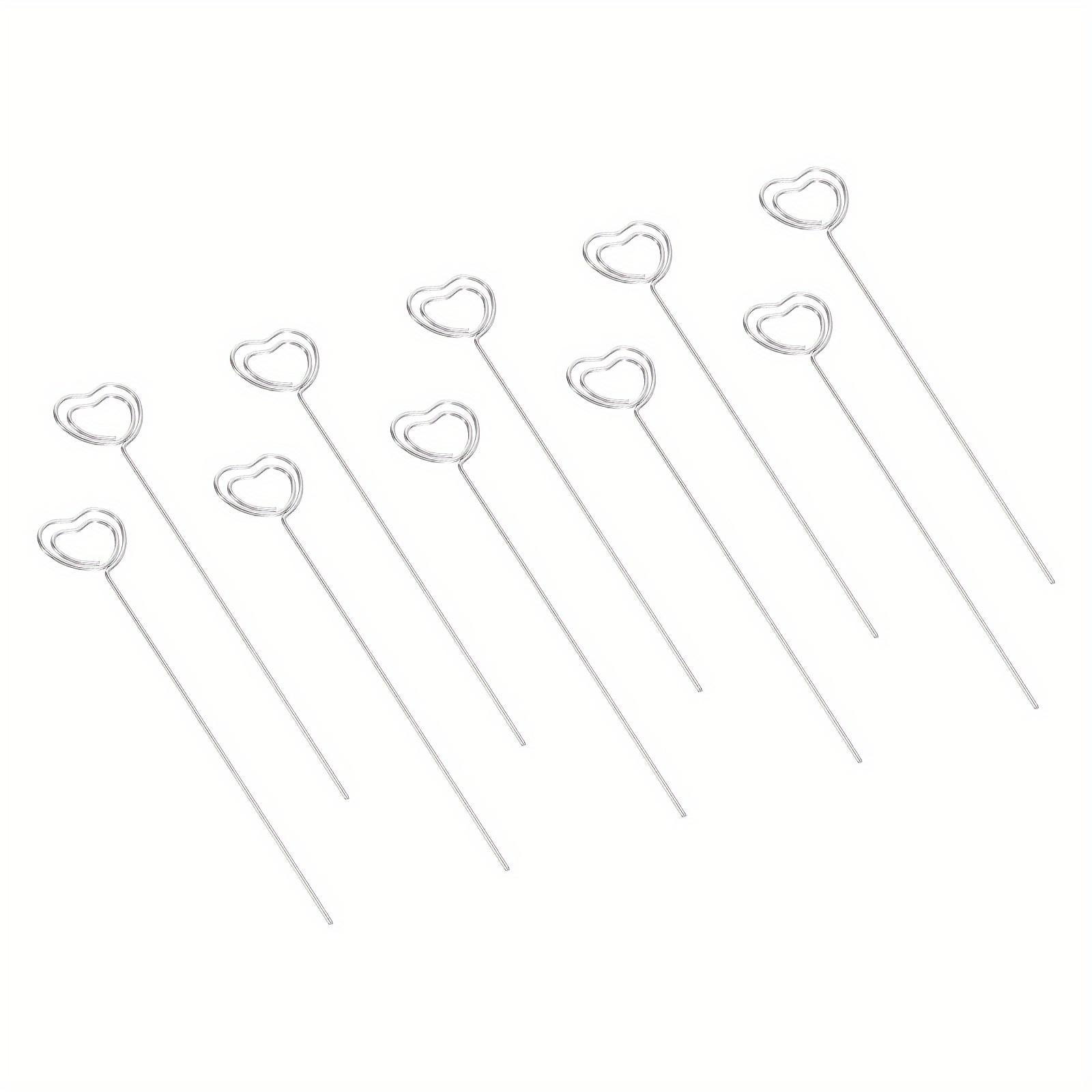 10/30/50pcs Of Heart-shaped Metal Photo Clips In Silvery For, Suitable For Cards, Notes, And Photo Displays