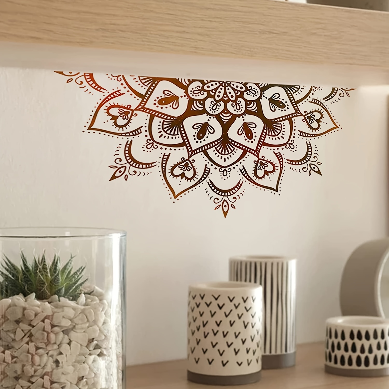 Add A Touch Bohemian Style Home Mandala Wall Decal! - Temu