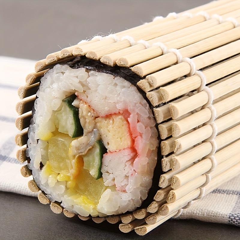 12 Pcs Sushi Making Kit, Bamboo Sushi Roller Mat, Bamboo Sushi Rolling Mats,  Chopsticks And Holder, Paddle, Speader, Sause Dish