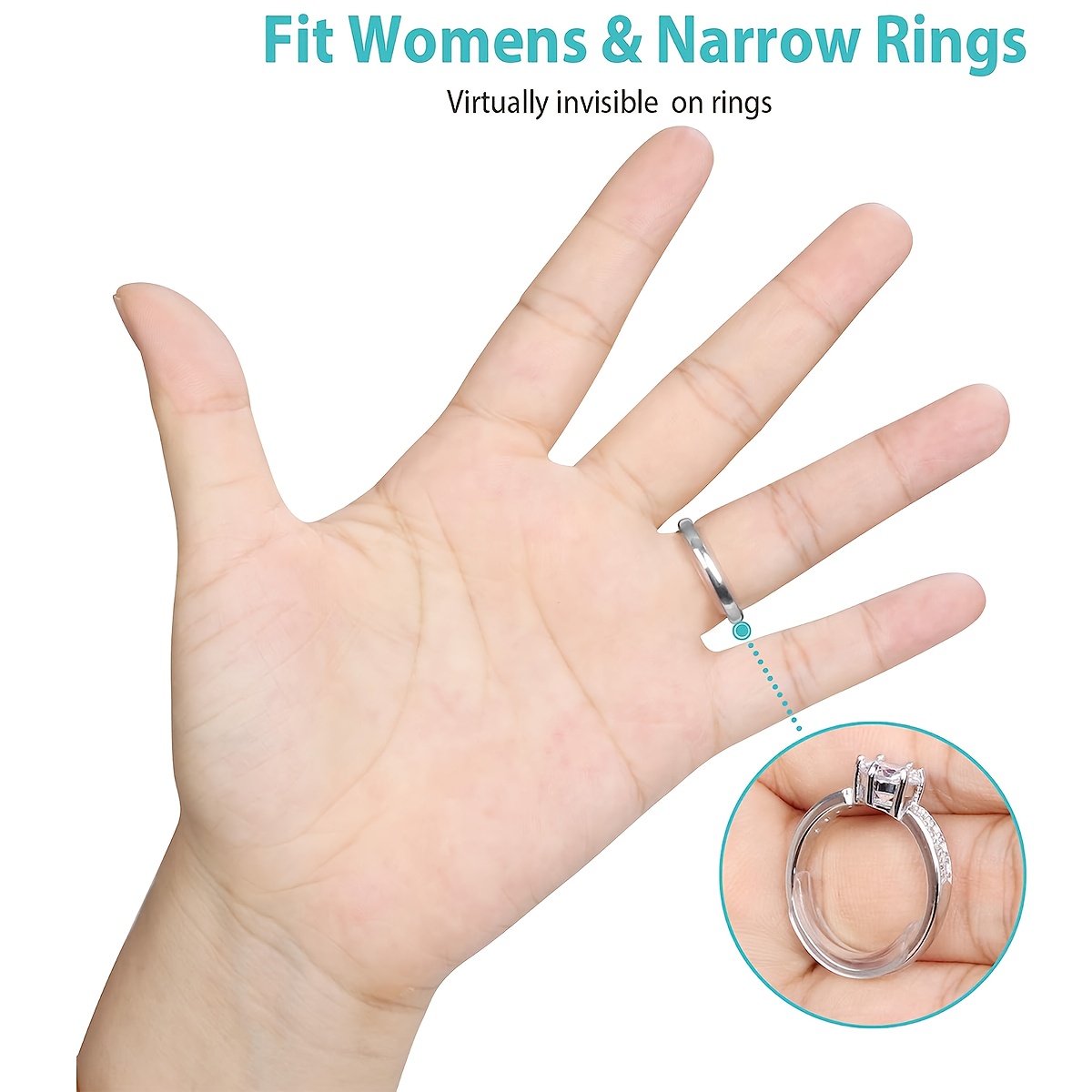  Ajustador de tamaño de anillo invisible para anillos