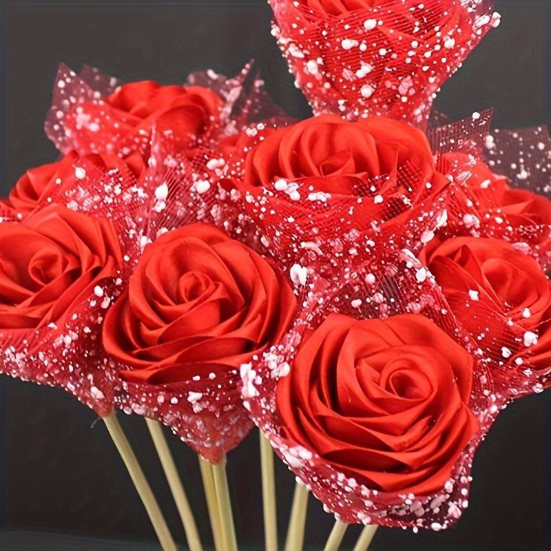 Papel de seda de alta calidad para envolver flores y rosas, ramo creativo,  decoración de boda, 58cm x 50cm, 5 unidades por juego