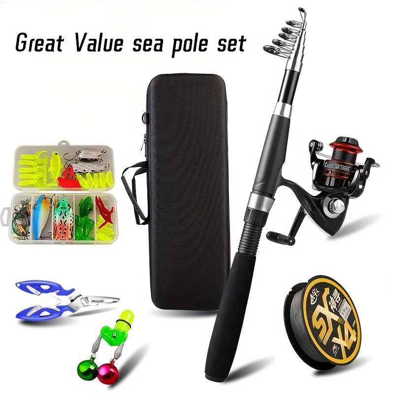Fishing Pole Kit Telescopic Carbon Fishing Rod Reel Combo - Temu Canada