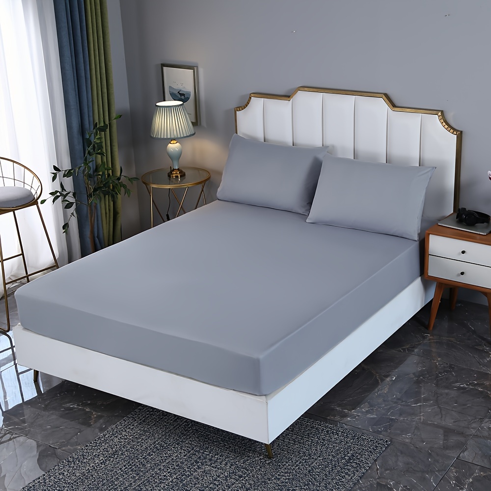 Minimalist Solid Color Fitted Sheet (without Pillowcase) Temu Australia