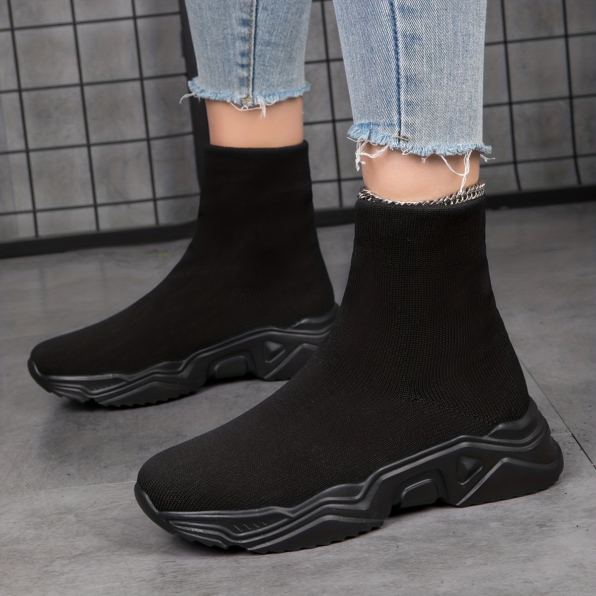 Women's High Top Breathable Sneakers Lightweight Slip On Shoes