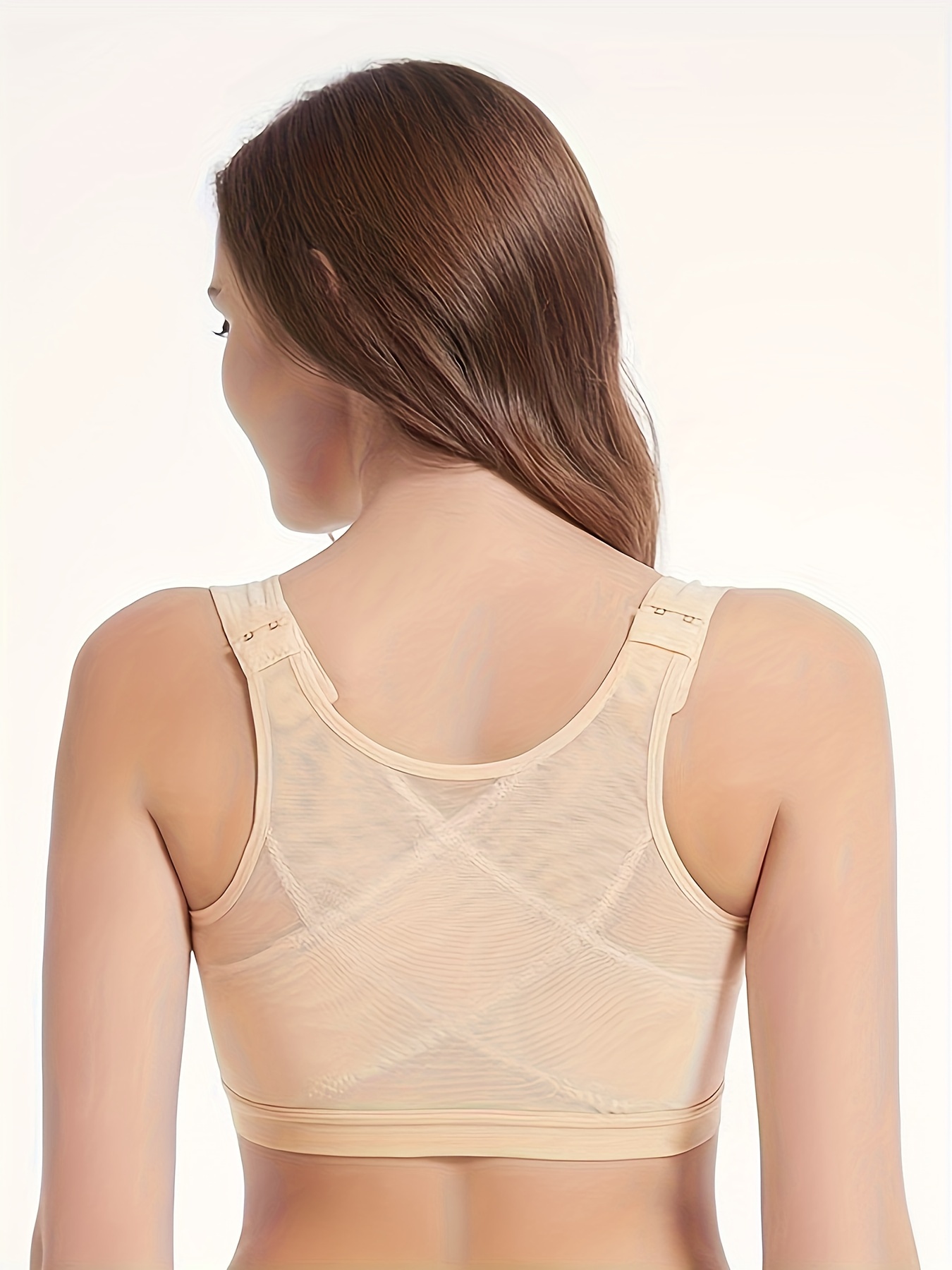 Womens Front Closure Back Support Posture Bra Wirefree No