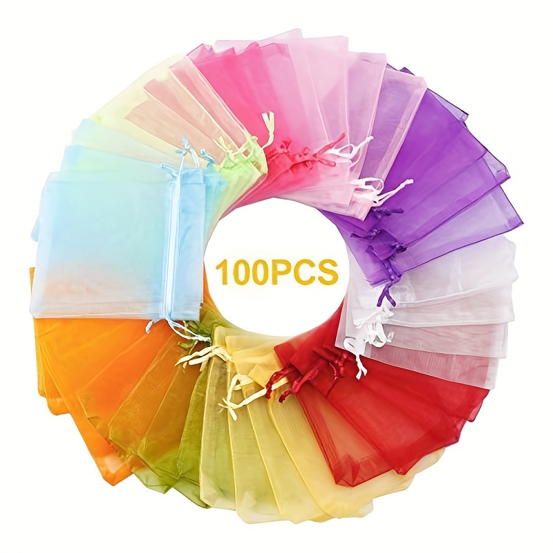 100 Pezzi Sacchetti Regalo In Organza 4x4 72 Colori Misti A - Temu Italy