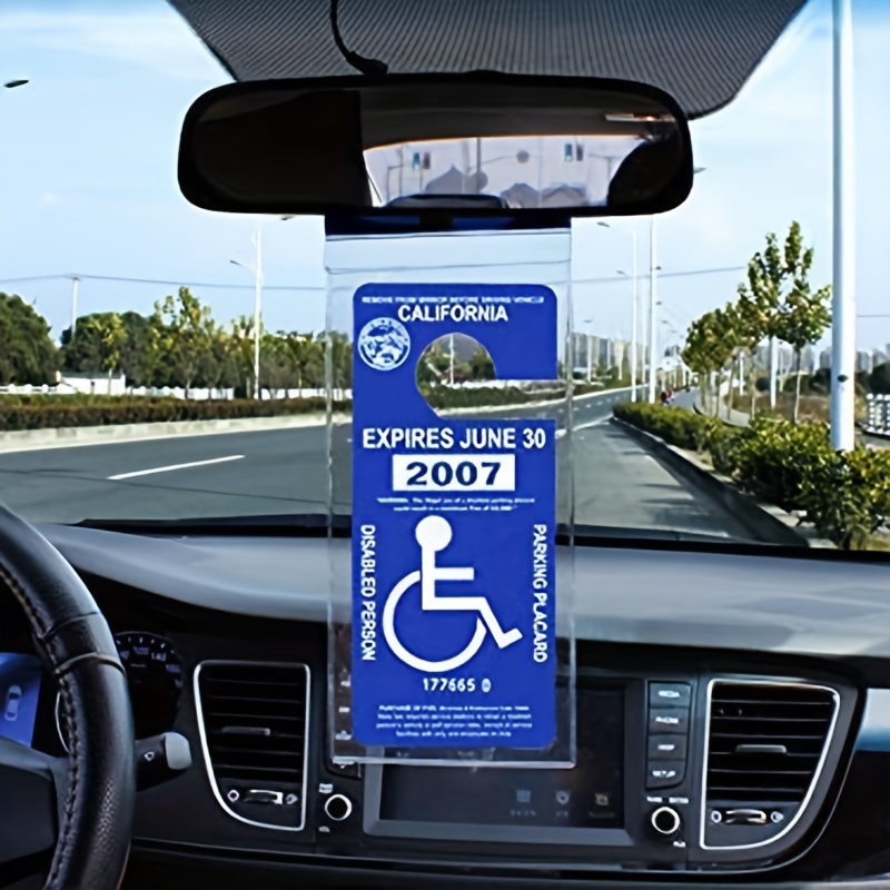 secure your handicap parking permit with our ultra clear holder and large hook protection bag