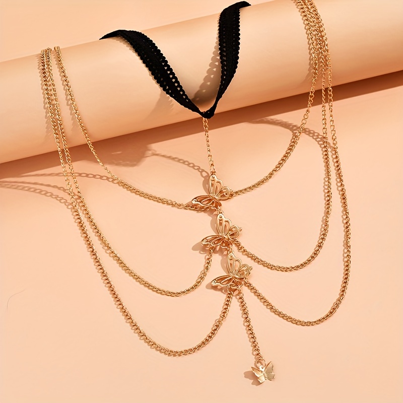 Creative Elastic Layer Chain Butterfly Leg Chain