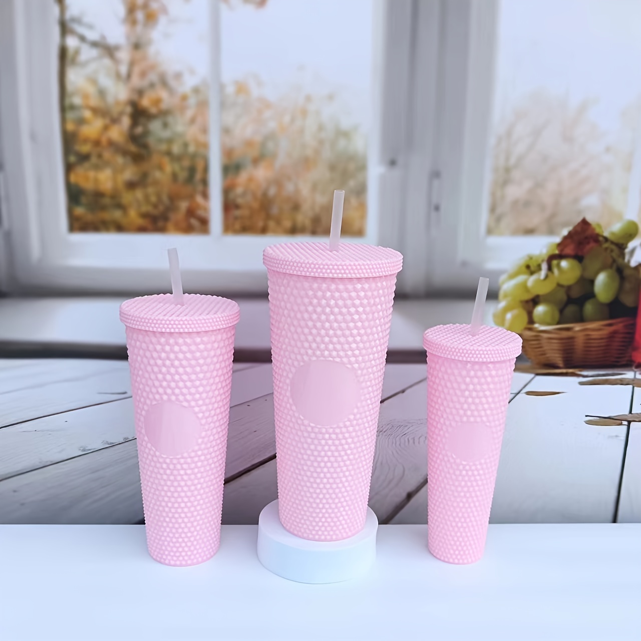 Solid Color Tumbler With Lid And Straw, Water Bottle, Portable Water Cups,  Summer Winter Drinkware, Travel Accessories - Temu