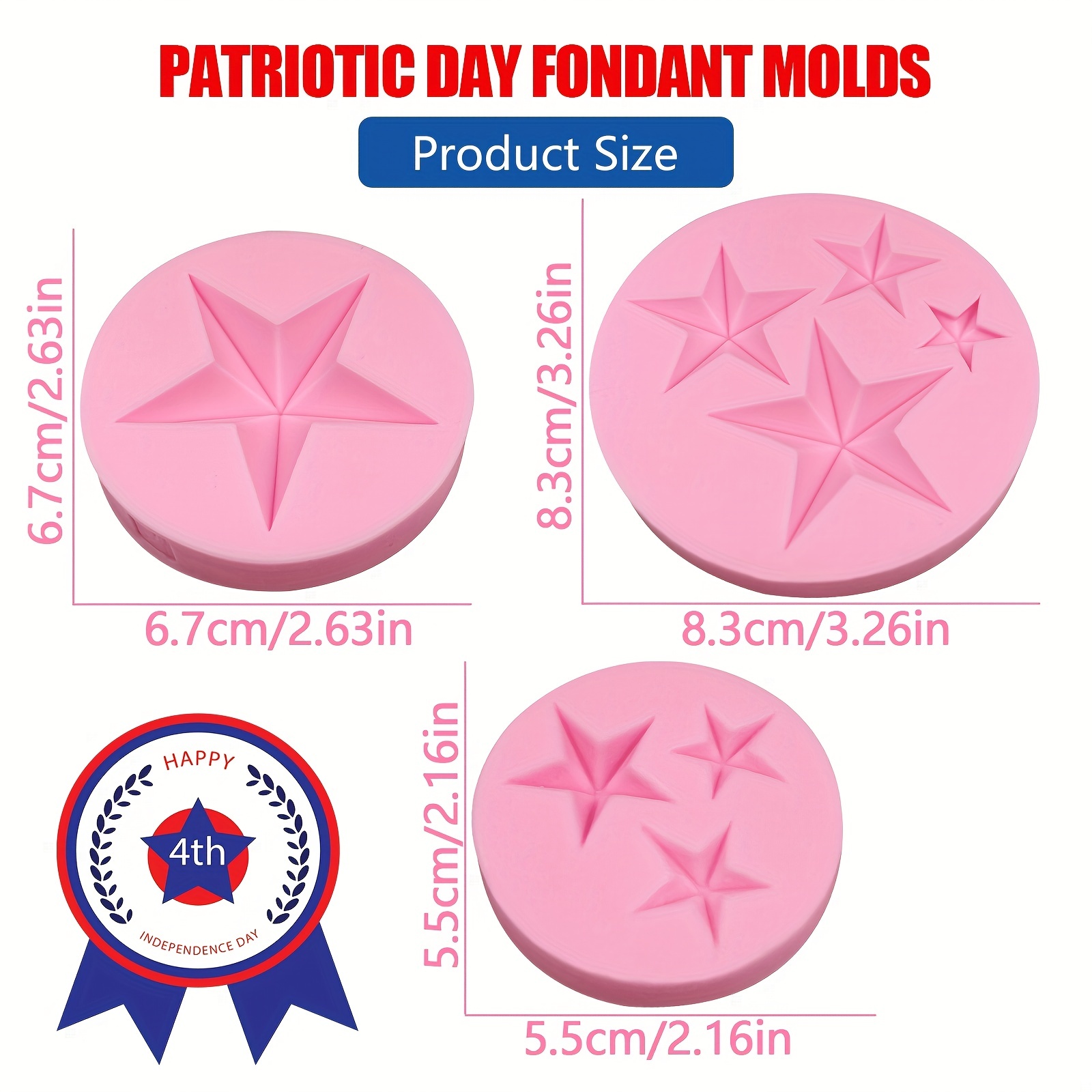 Star Chocolate Candy Mold  Silicone Patriotic Stars Mold for Cake