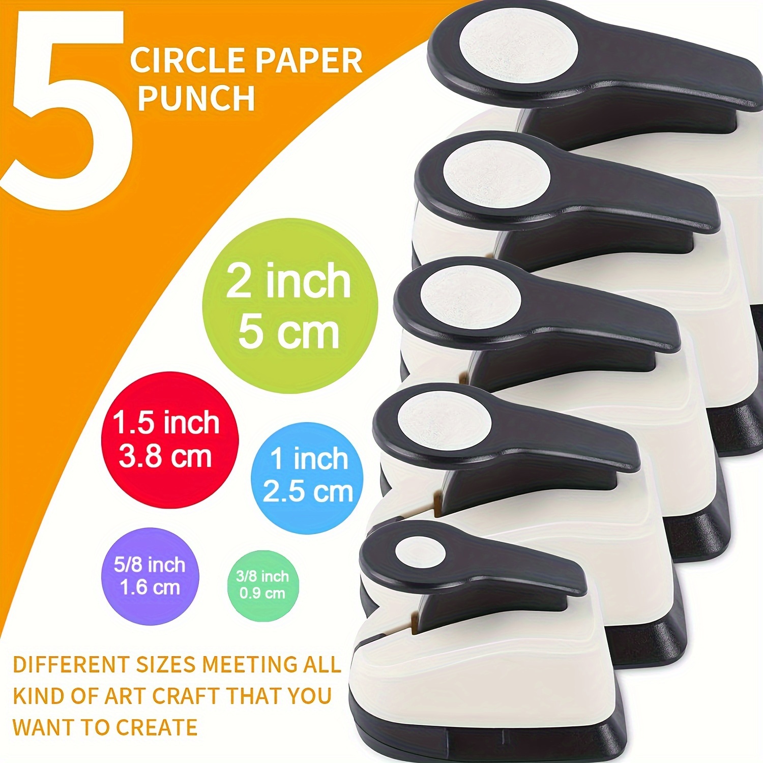  Circle Punch 3/8+5/8+1 inch Craft Lever Punch Circle