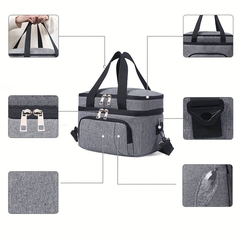Large Capacity Insulation Meal Bag Double Layer Ice Pack