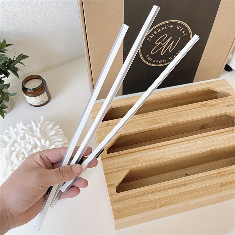 Bamboo 3-in-1 Kitchen Wrap Organizer | Aluminum Foil, Plastic Wrap, Wax Paper Emerson West