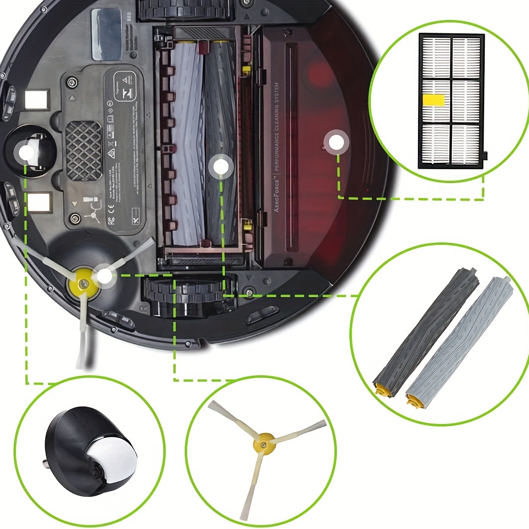 Kit de accesorios de repuesto para iRobot Roomba 800 900 Series 850 805 860  861 866 870 871 880 890 960 980 980 981 985 accesorios de vacío, 1 rueda