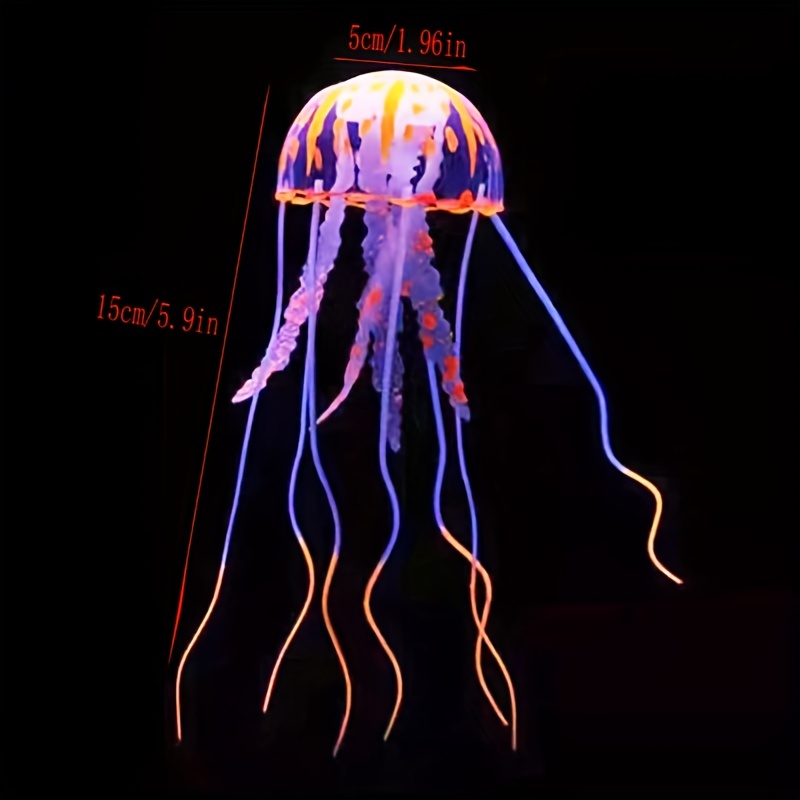 Colorful Jellyfish Decoration With Luminous Effect Aquarium - Temu