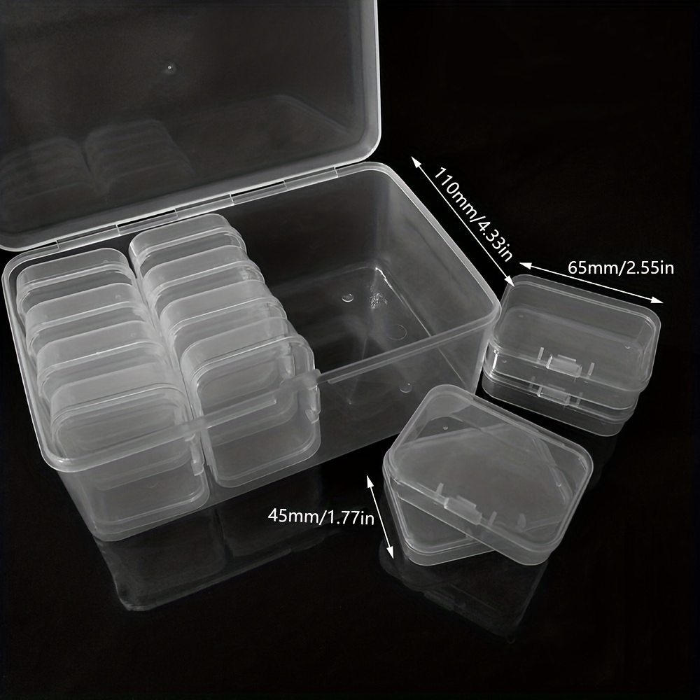 12 Cajas Almacenamiento Plástico Transparente Pequeña Caja - Temu Spain