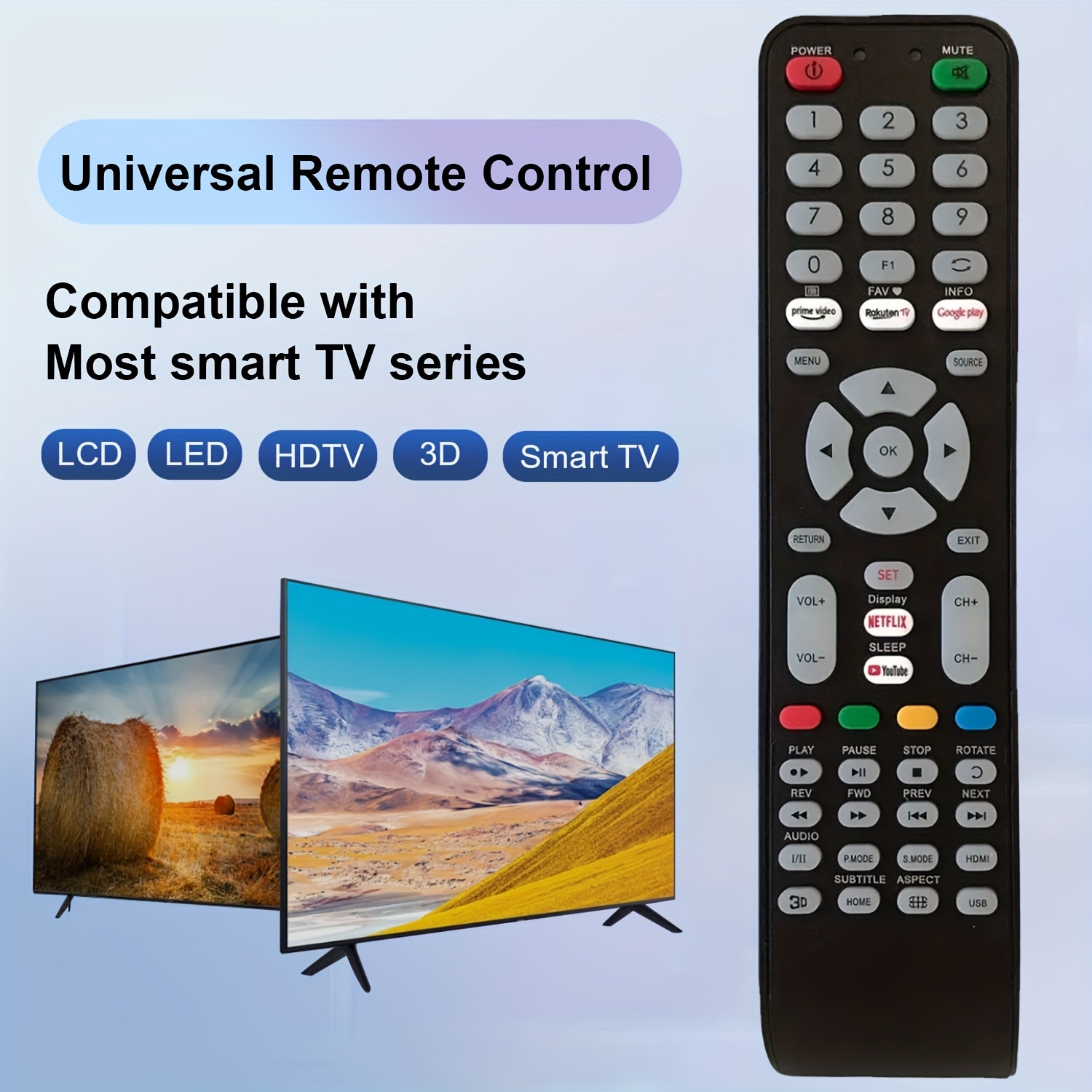 RMT-TX300P Mando a Distancia de Repuesto para televisor Sony Bravia Smart  TV para Mando a Distancia para Sony LCD/LED TV (Botón Netflix e You Tube)  No Se Requiere Configuración : : Electrónica