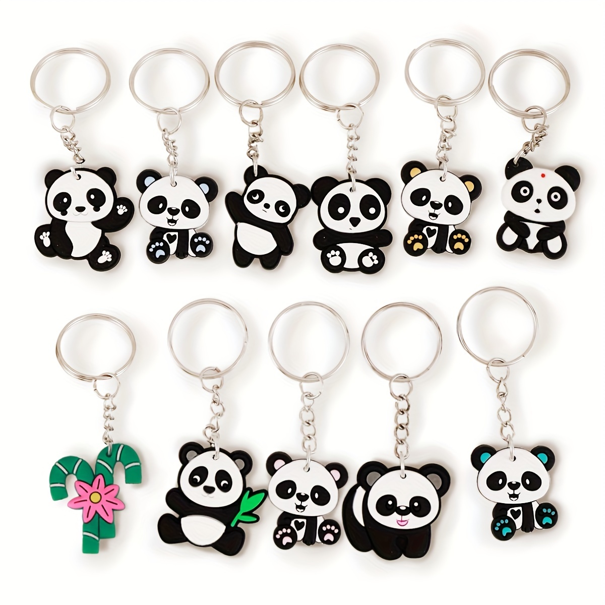 Panda Bär Anhänger Schlüsselanhänger Taschenanhänger Holz Glücksbringer