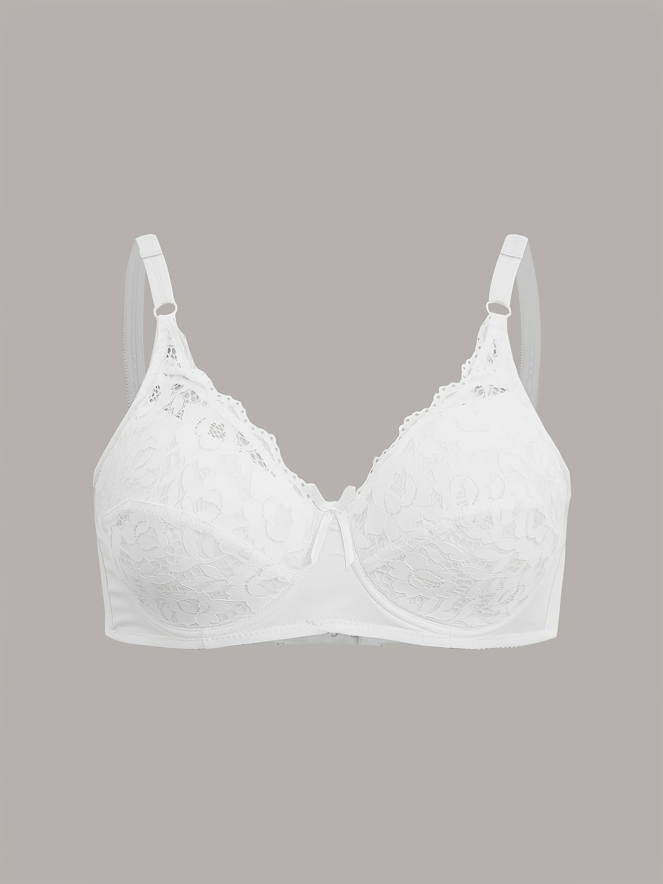 Lace Embroidery Push Padded Bra Small Center Bow Comfort Bra - Temu Canada
