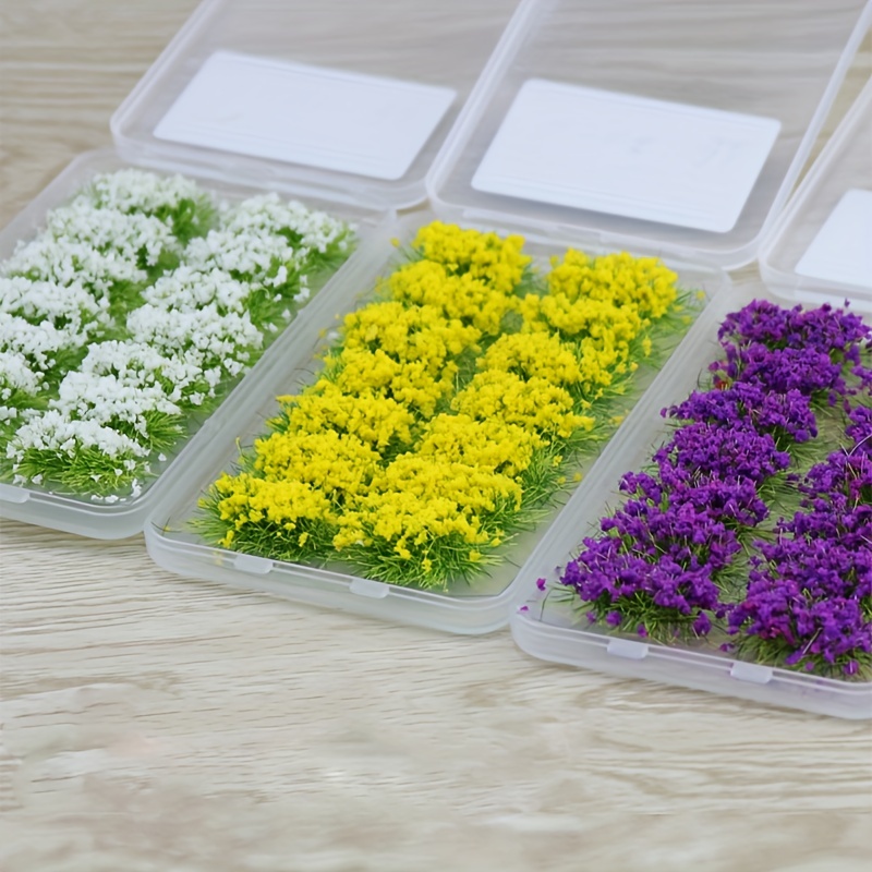 

14 Pcs Diy Miniature Colorful Flower Cluster Self Adhesive Flower Vegetation Groups Static Grass For Train Landscape Railroad Scenery Sand Military Layout Model Miniature Bases And Dioramas