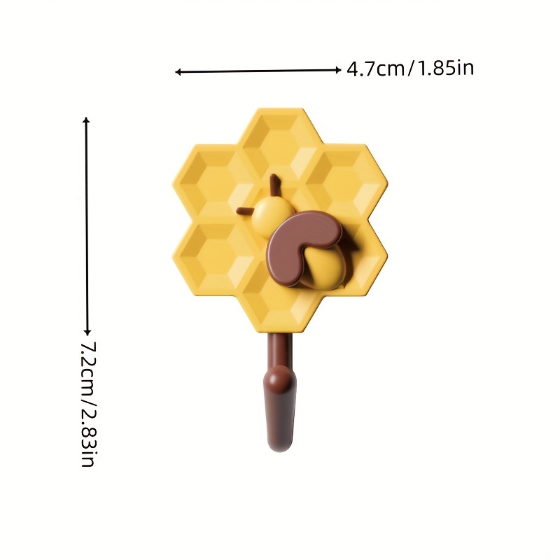 Cute Bee Honeycomb Hook, Wall-mounted Hanger, Multi-functional