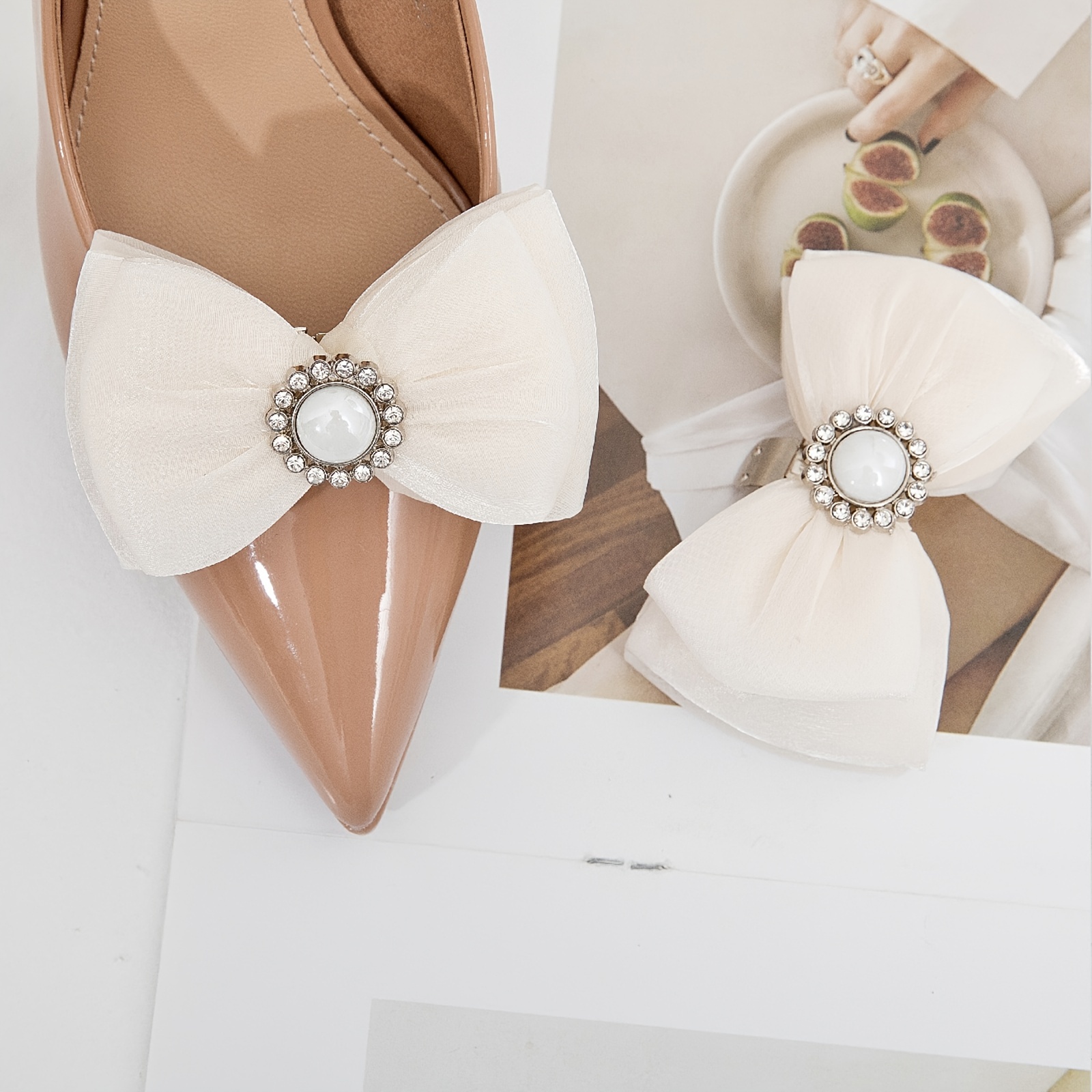 1 Pair Rhinestone Shoe Clips Classic Detachable Bow Heels Accessories Shoe  Decoration Fashion Bridal Wedding Shoe Charms