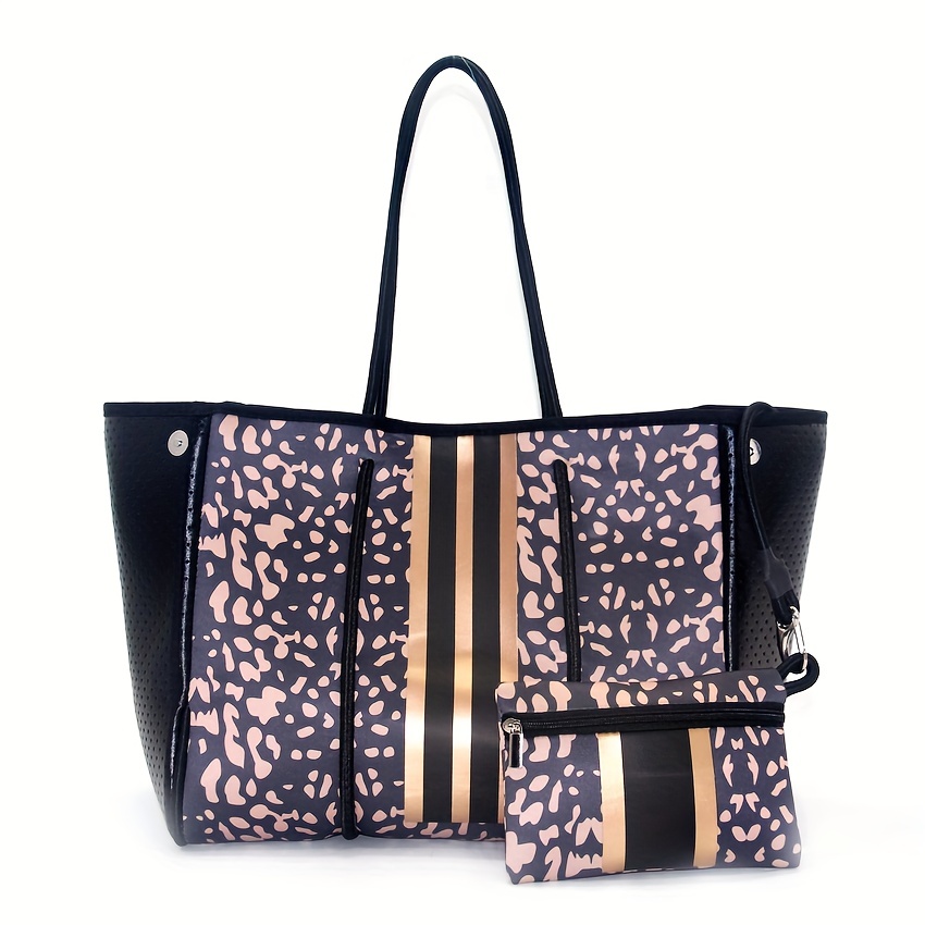 Large-Capacity Casual Tote Bag Luxurious Shoulder Bag Diving Fabric  Neoprene Breathable Handbag Top-Handle Bags