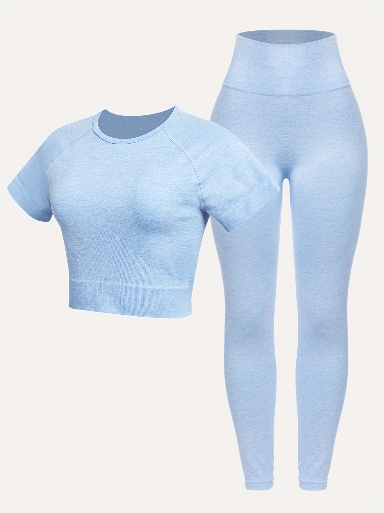 Mango activewear seamless leggings in light blue - part of a set