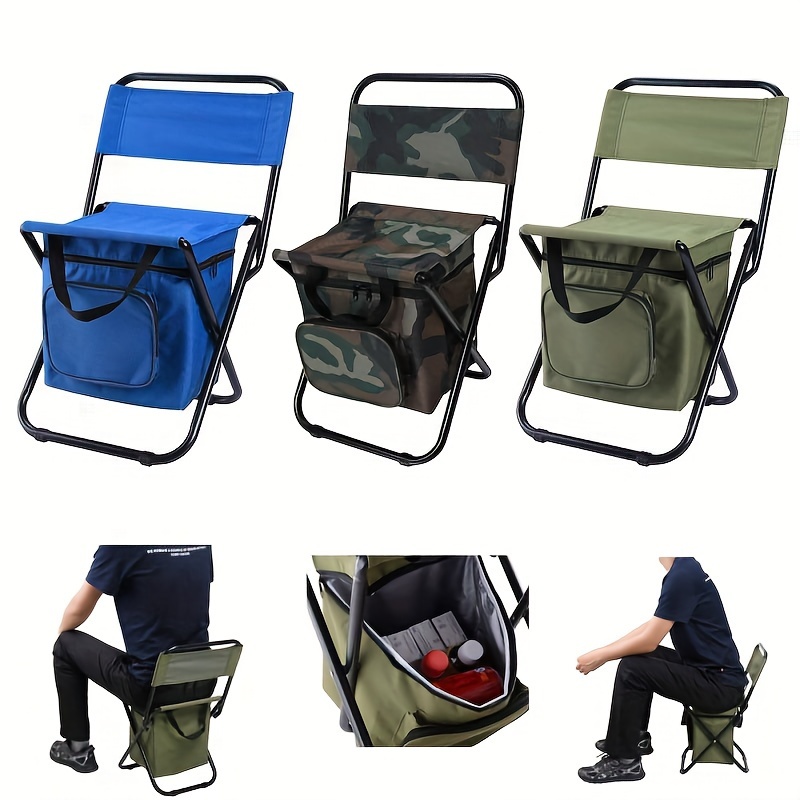 1 Foldable Fishing Chair Backpack Canvas Portable Chair - Temu Canada