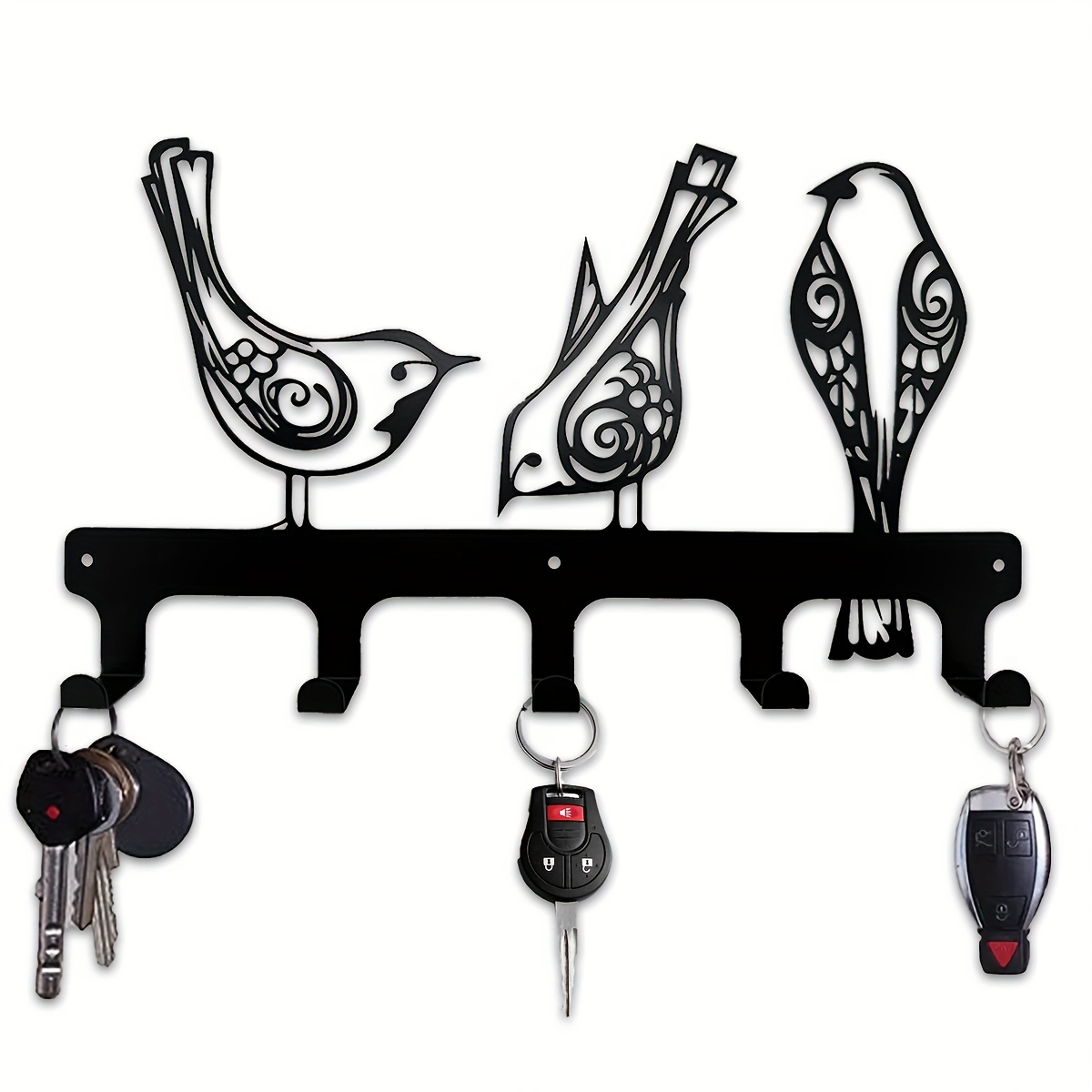 Patères Murales Design En Forme D'oiseaux - 3D, Noir, Pour Cintres, Décorations, Fixation Murale Facile