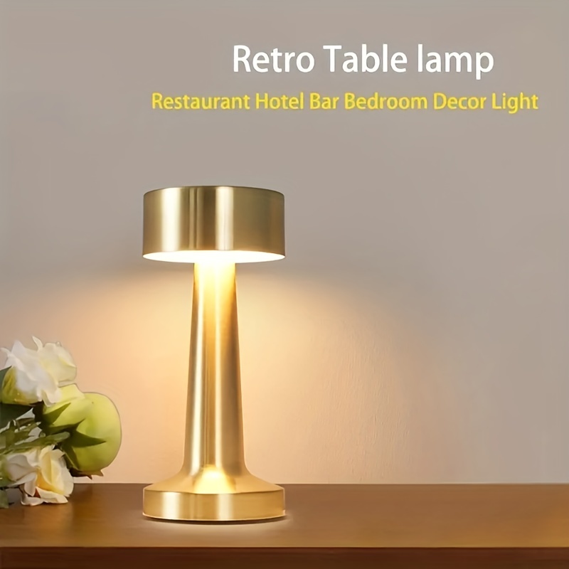 Lampada da tavolo battery led cristallo trasparente ricaricabile USB touch  luce lume moderno comodino scrivania bar ristorante