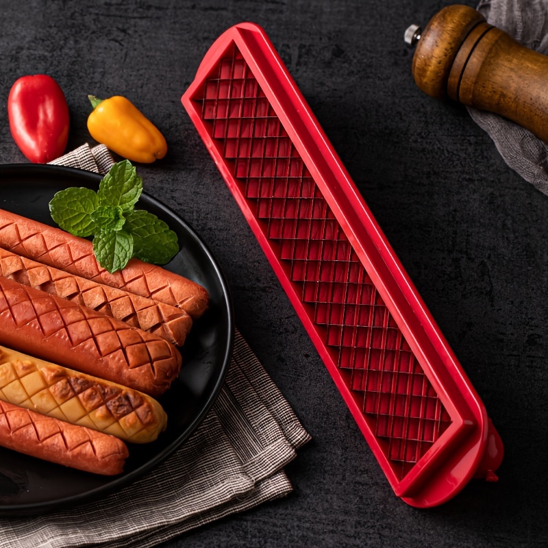 Sausage Hot Dog Texturer Slicer Barbecue Bbq Hotdog Cutter Pattern Ham  Slicer Stainless Steel Cutting Knife Kitchen Tool Camping
