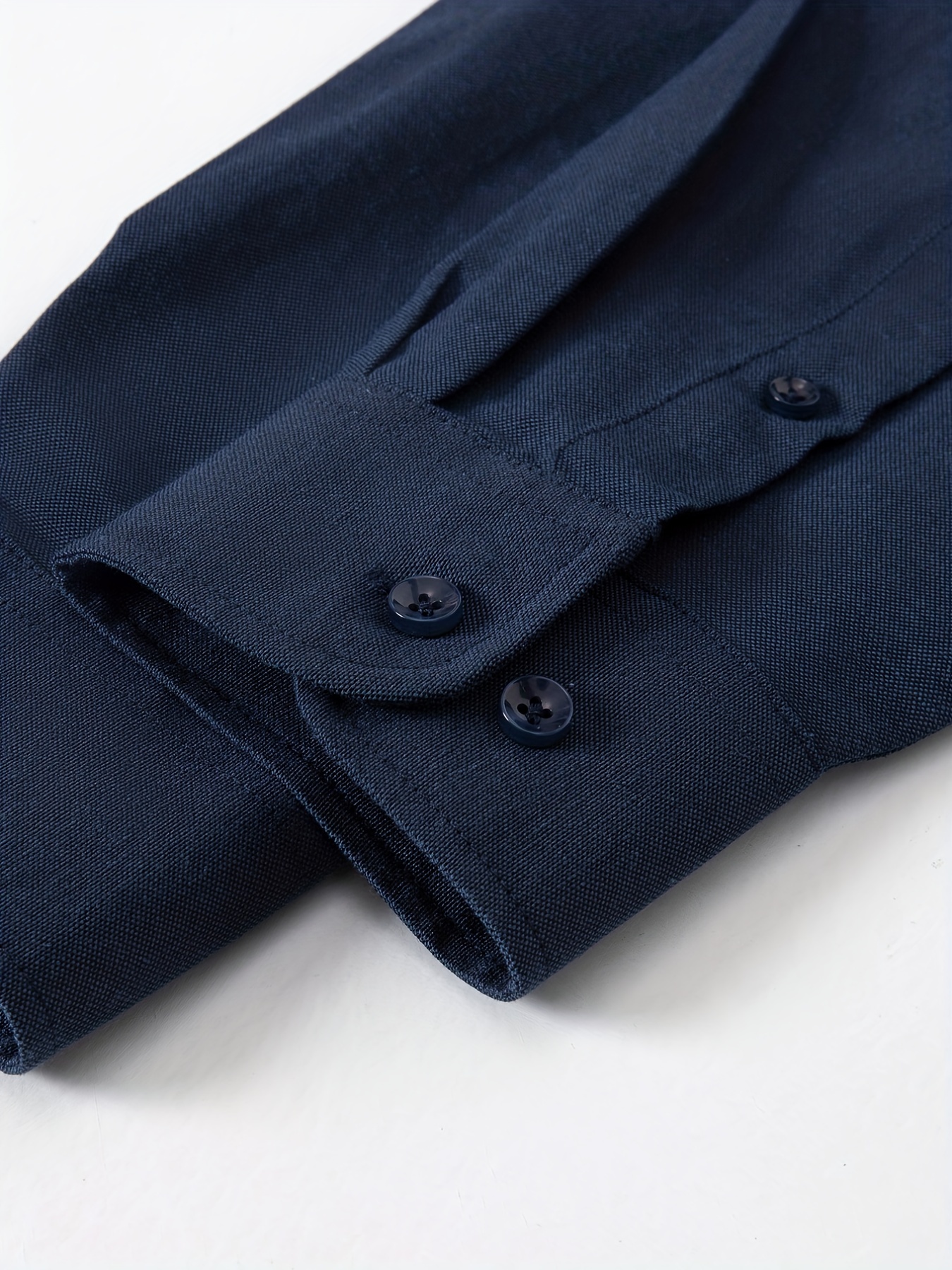 Men's Solid Brushed Cotton Shirt in Navy - Thursday