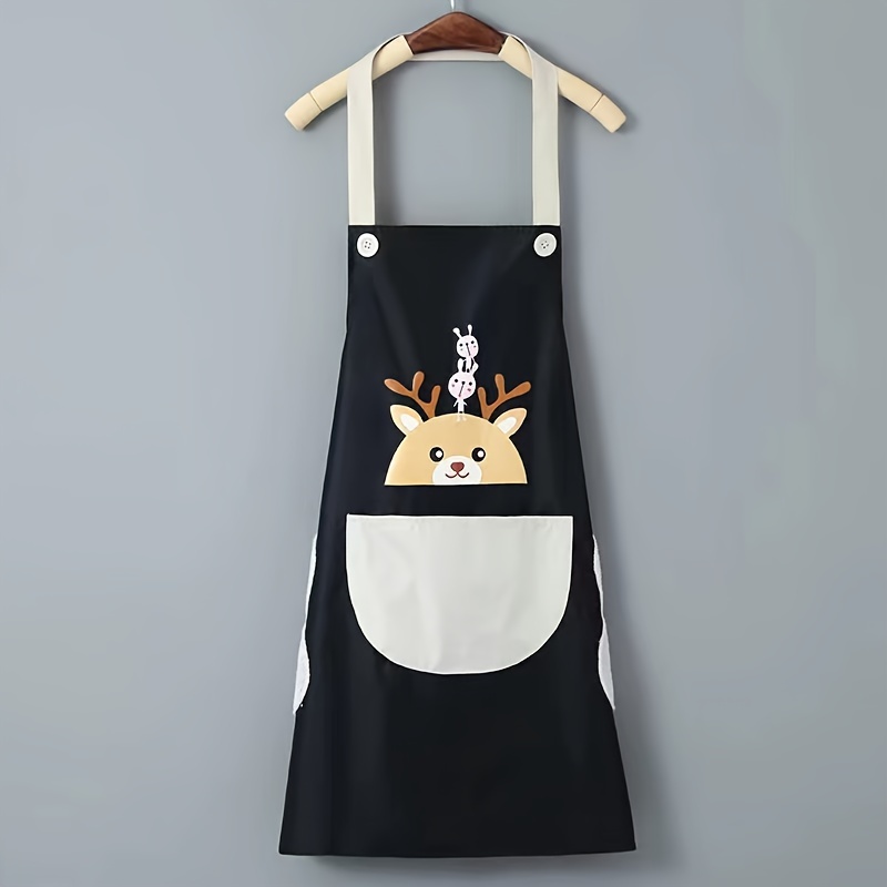 1pc Kitchen Apron, Waterproof And Oil-proof Hand Wipe Apron