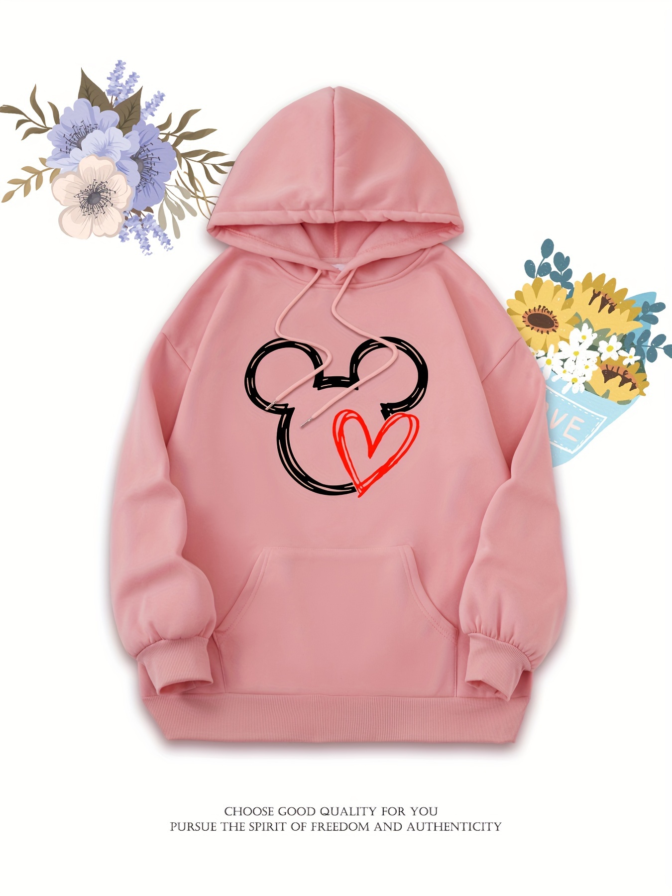 Disney Women's Mickey Mouse Hoodie - Pink - Size XL