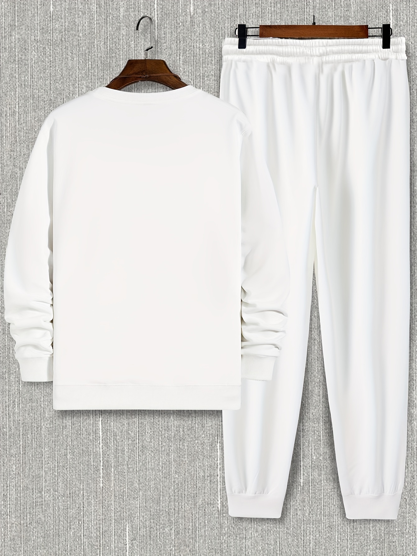 White sweatpants discount and sweatshirt set