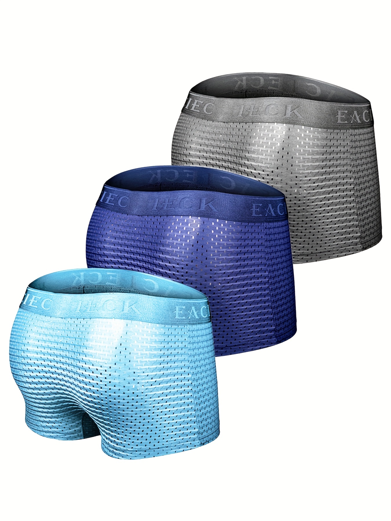 4 PACK For Men BambooWear Underwear Shorts Ice Silk Mesh Boxer