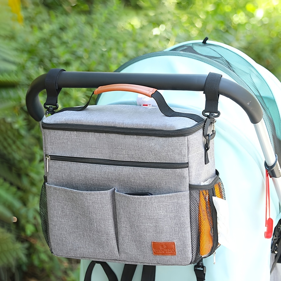 1pc Waterproof Baby Stroller Organizer Hanging Bag For Storage Of