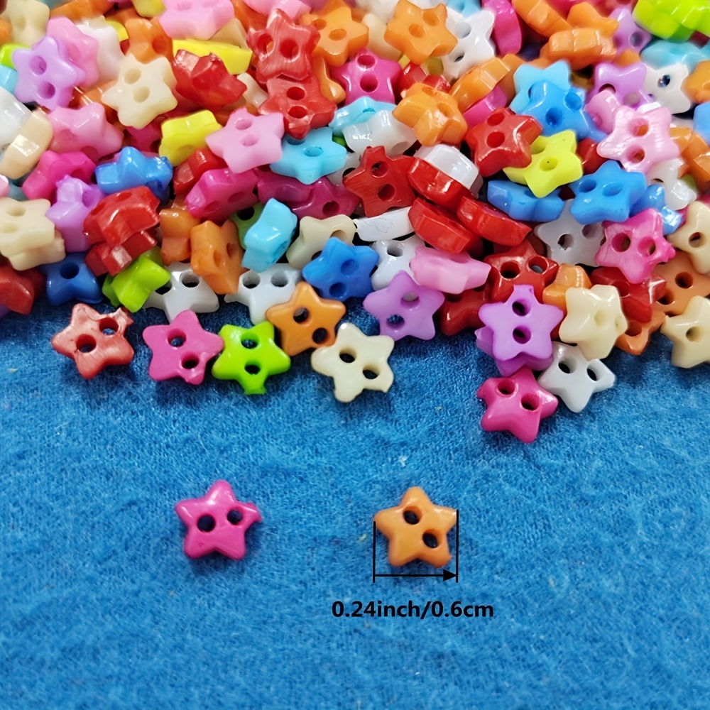 100pcs Mixed Color 7mm Holes Plastic Small Buttons Doll Clothing  Accessories Clothing Sewing Supplies Random Color