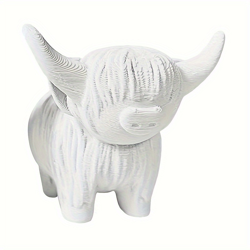 Highland Cattle Statue Decoration for Desktop, Room, Bedroom, Office