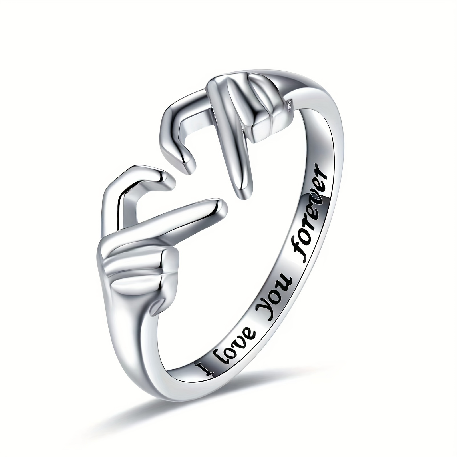 Heart Shape Opening Couples Ring Men's Alloy Band