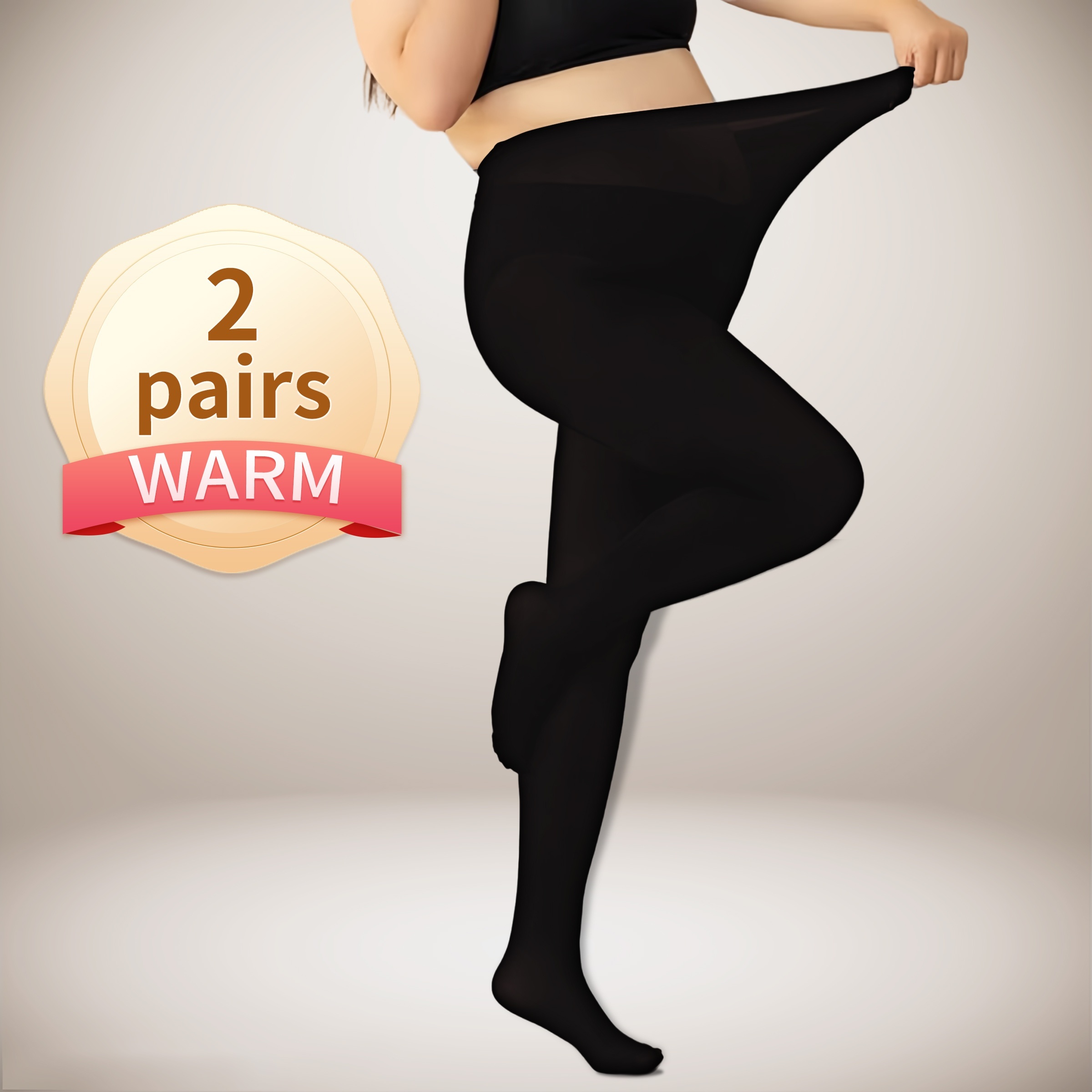 Plus Size Fleece Liner Pantyhose Women's Plus 200d Thermal - Temu