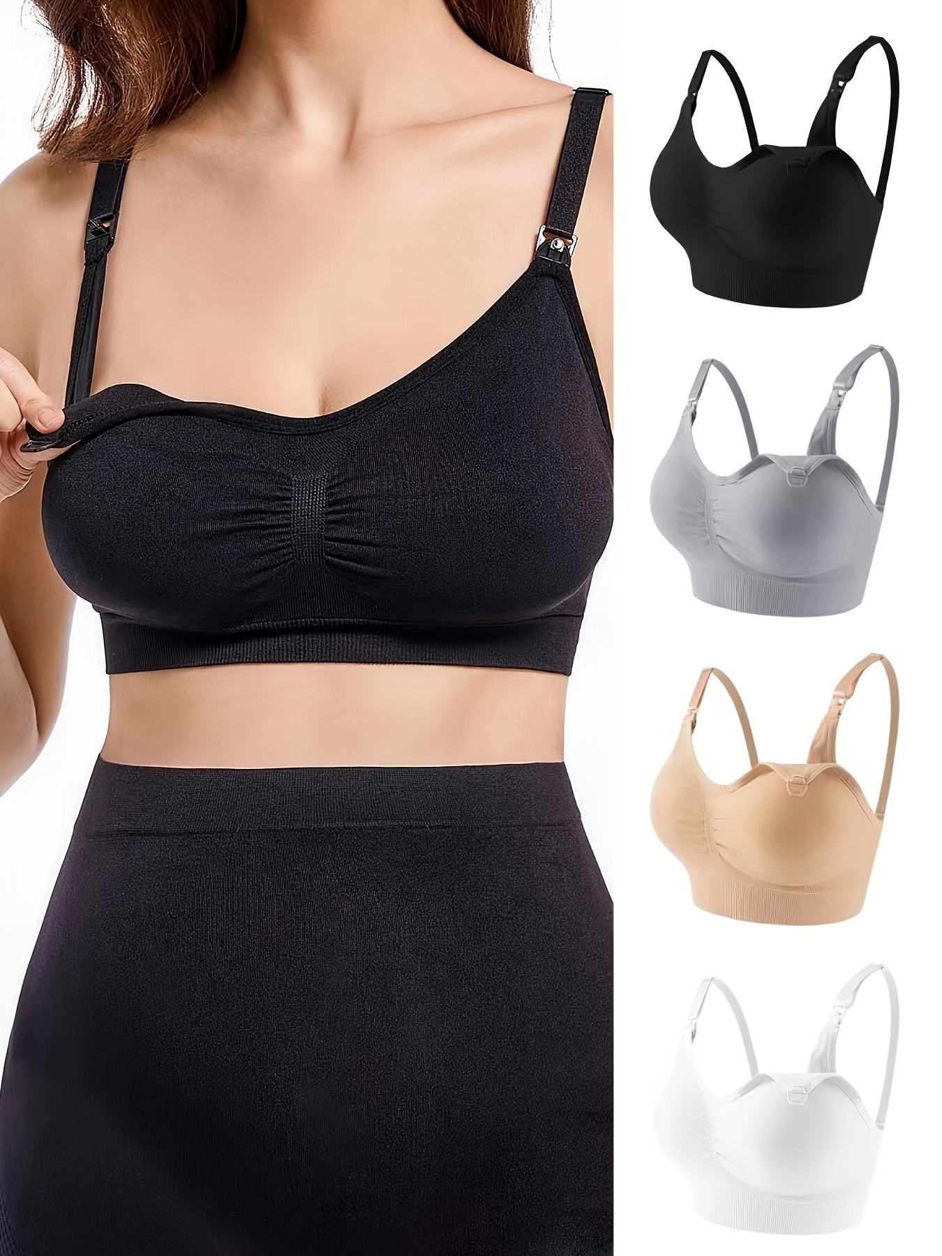 Pregnant Women's Nursing Bras, Lace Supportive Breastfeeding Stretchy Comfy  Maternity Bra For Daily Comfort Open Front Button