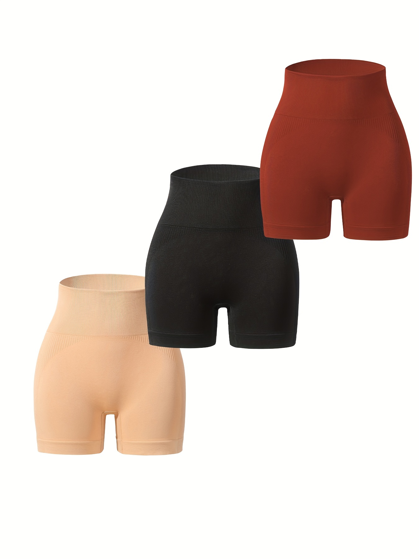 3pcs Seamless Solid Boyshort Panties, Soft & Comfortable Stretch Sports  Panties, Women's Lingerie & Underwear