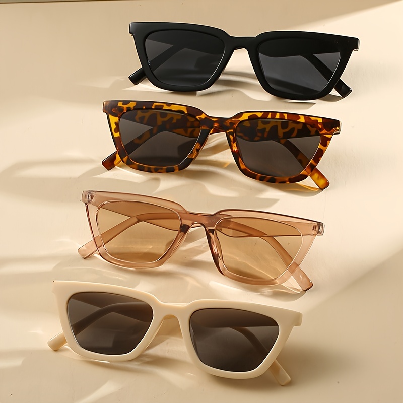 

4pcs Retro Cat Eye Sunglasses For Women Men Casual Anti Glare Sun Shades For Beach Party Travel