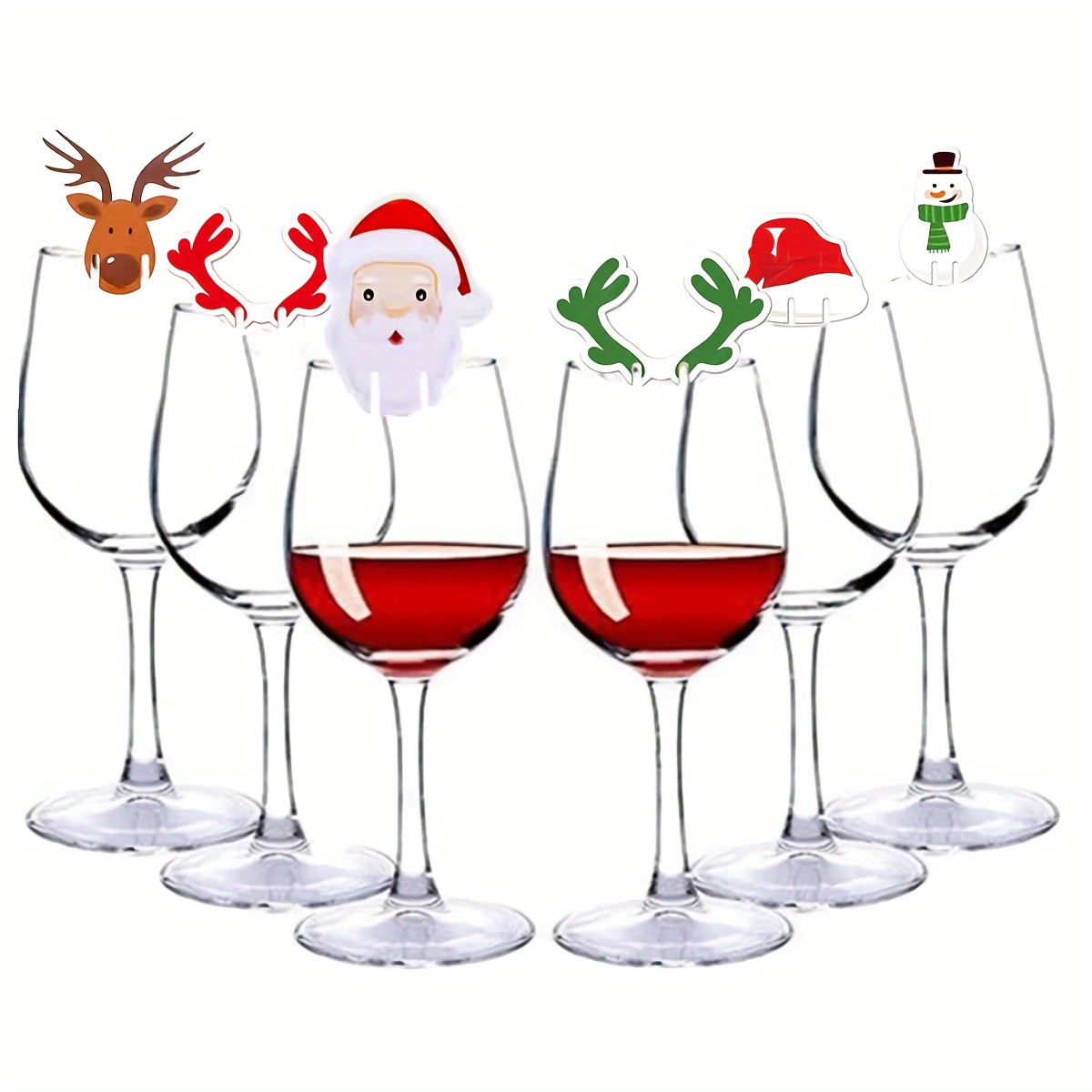 Christmas Wine Glasses with Stem, Santa Claus and Elk Glass Christmas Wine  Goblets Cups for Home Bar and Nightclub, Christmas Cocktails Glasses Goblet  for Xmas Holiday Wineglass Gift 