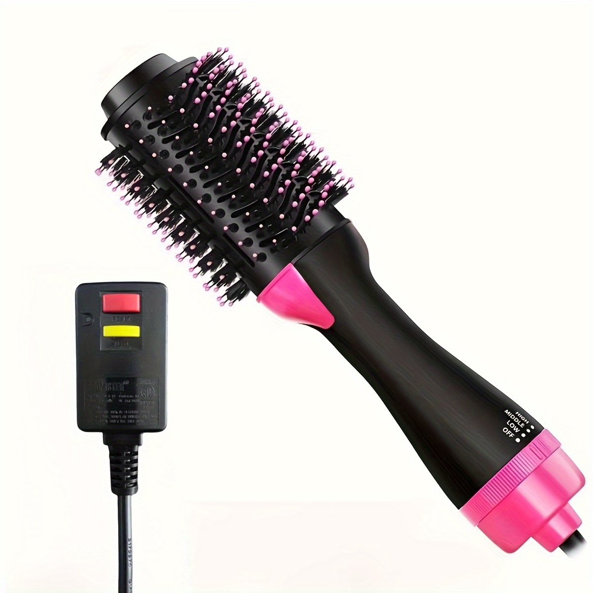 Cepillo secador de pelo, cepillo secador de pelo en uno, herramientas de  peinado 4 en 1 con barril ovalado de cerámica y voluminizador estilizador